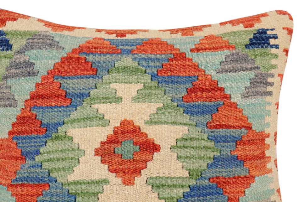 Southwestern Lillia Turkish Hand-Woven Kilim Pillow - 17" x 18" by Bareens Designer Rugs