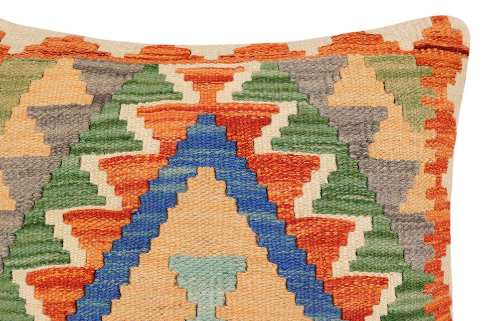 Southwestern Mathilda Turkish Hand-Woven Kilim Pillow - 19 x 18 by Bareens Designer Rugs