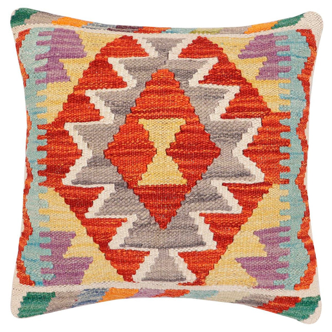 Southwestern Norene Turkish Hand-Woven Kilim Pillow - 16" x 17" by Bareens Designer Rugs