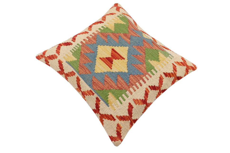 Tribal Asuncion Turkish Hand-Woven Kilim Pillow - 17" x 18" by Bareens Designer Rugs