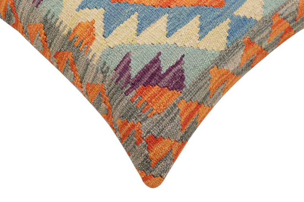 Tribal Montgome Turkish Hand-Woven Kilim Pillow - 17" x 18" by Bareens Designer Rugs