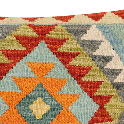 Bohemian North Turkish Hand-Woven Kilim Pillow - 18'' x 18'' by Bareens Designer Rugs