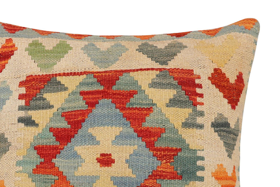 Bohemian Hollis Turkish Hand-Woven Kilim Pillow - 19 x 19 by Bareens Designer Rugs