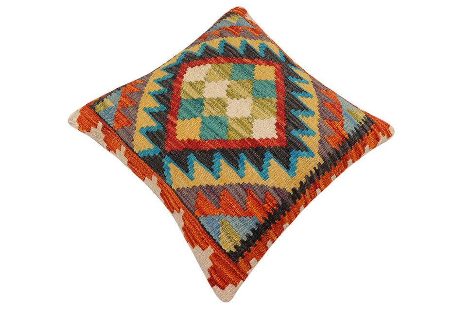Southwestern Latham Turkish Hand-Woven Kilim Pillow - 19 x 19 by Bareens Designer Rugs