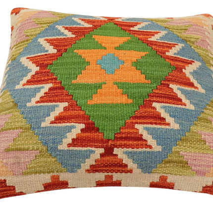 Southwestern Milner Turkish Hand-Woven Kilim Pillow - 17" x 18" by Bareens Designer Rugs