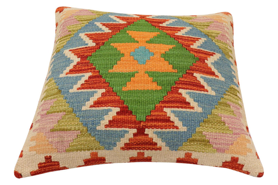 Southwestern Milner Turkish Hand-Woven Kilim Pillow - 17" x 18" by Bareens Designer Rugs