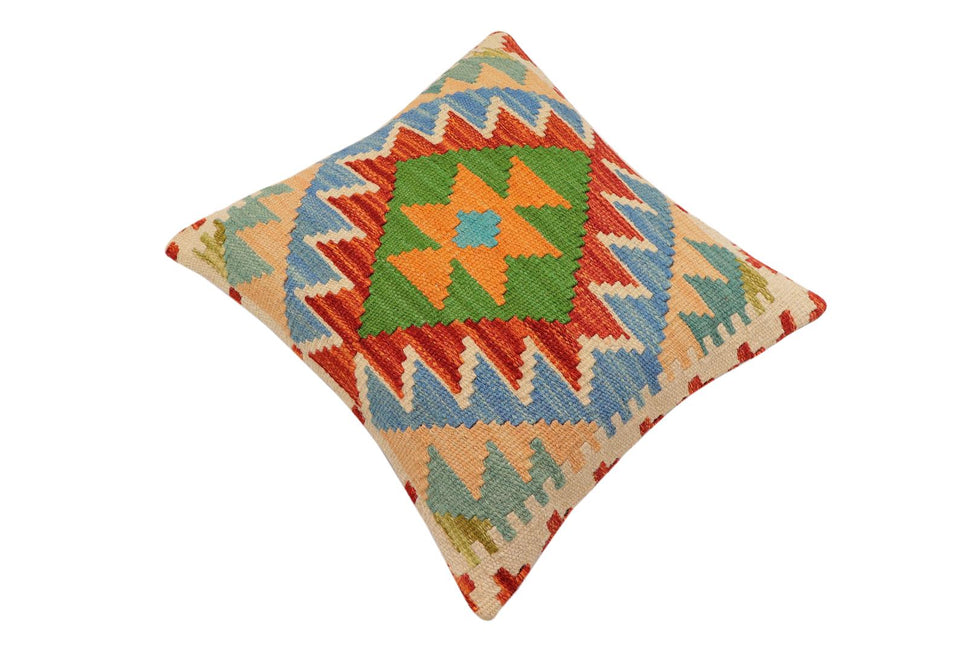Tribal Pugh Turkish Hand-Woven Kilim Pillow - 16" x 18" by Bareens Designer Rugs
