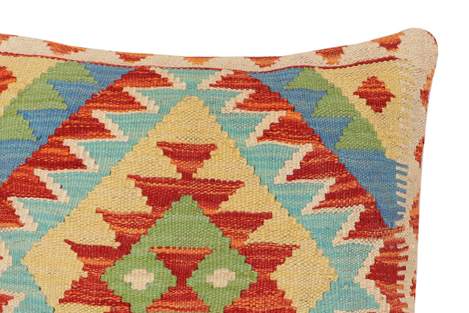 Southwestern Gow Turkish Hand-Woven Kilim Pillow - 19 x 20 by Bareens Designer Rugs