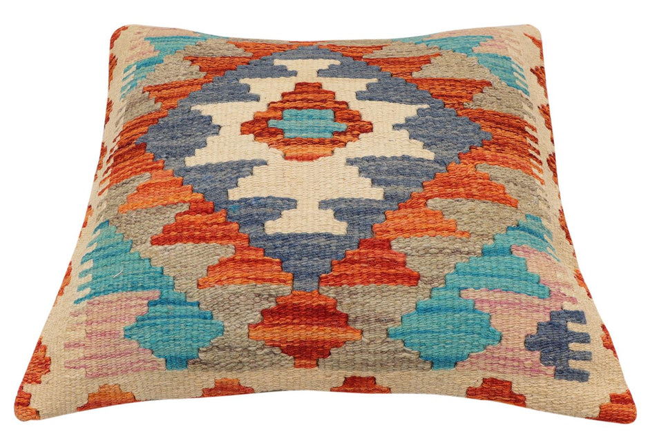 Tribal Cybil Turkish Hand-Woven Kilim Pillow - 18 x 19 by Bareens Designer Rugs