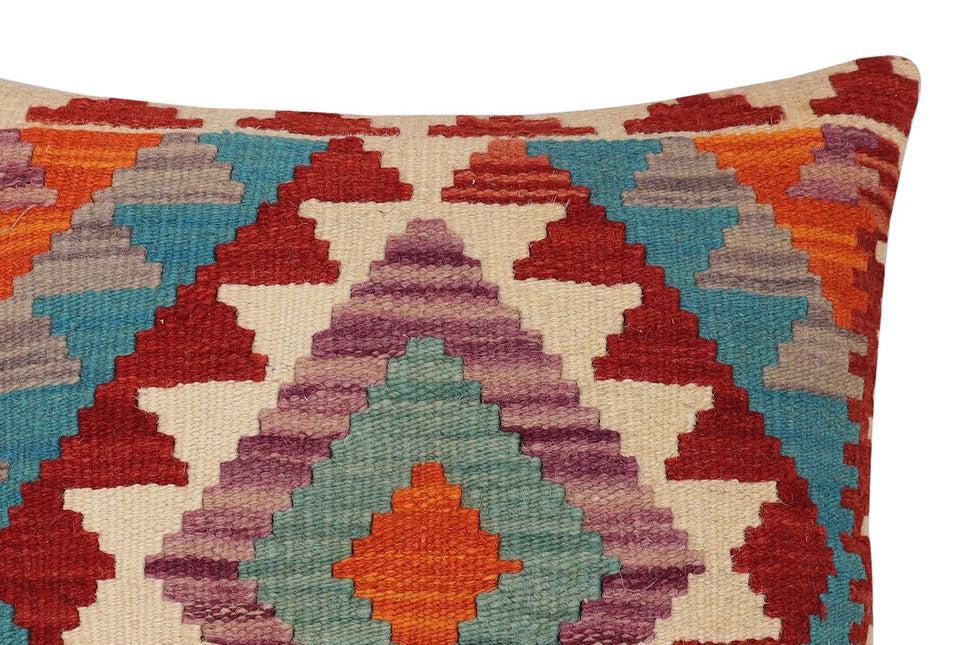 Bohemian Ailith Turkish Hand-Woven Kilim Pillow - 18'' x 18'' by Bareens Designer Rugs