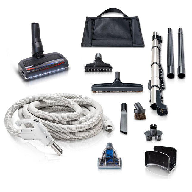 Premium Prolux 35' Universal Central Vac Hose Kit W/ Wessel Werk EBK250 Power Nozzle by Prolux Cleaners