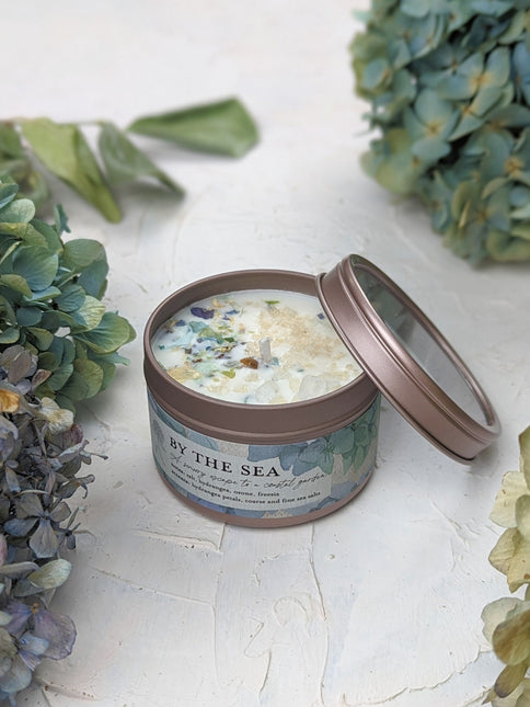 BY THE SEA Hydrangea Sea Salt Candle by Ash & Rose