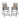 Patio Folding Bar Stool Set of 2 with Metal Frame and Footrest-Coffee