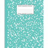 Marble Composition Notebook College Ruled: Turquoise Marble Notebooks, School Supplies, Notebooks for School
