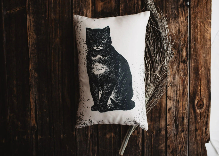 Primitive Black Crow Lumbar Pillow Cover | 12x18 Halloween Décor | Fall Decor | Room Decor | Decorative Pillow | Gift for her | Sofa Pillows by UniikPillows - Vysn