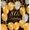 80th Birthday Guest Book: Keepsake Memory Journal for Men and Women Turning 80 - Hardback with Black and Gold Themed Decorations & Supplies, Personali