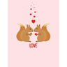 Squirrels Love Composition Notebook: College Ruled (7.44 X 9.69) Sweet Animals with Hearts Writing Book