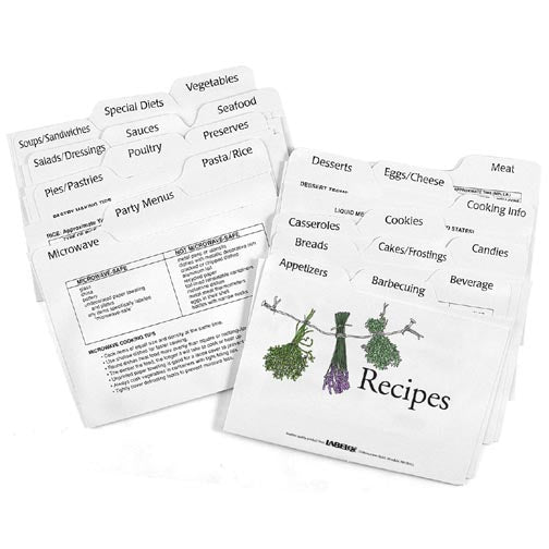 Labeleze Recipe Card Dividers 4 x 6 by FreeShippingAllOrders.com