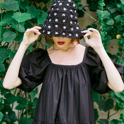 ROSEMARY Cotton Prairie Dress, in Black by BrunnaCo