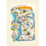 Vintage Lined Notebook Greetings from Michigan, Map