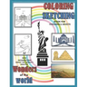 Coloring sketching book for children and adults with informations about the world's greatest wonders of the wolrd: An educational colouring book about