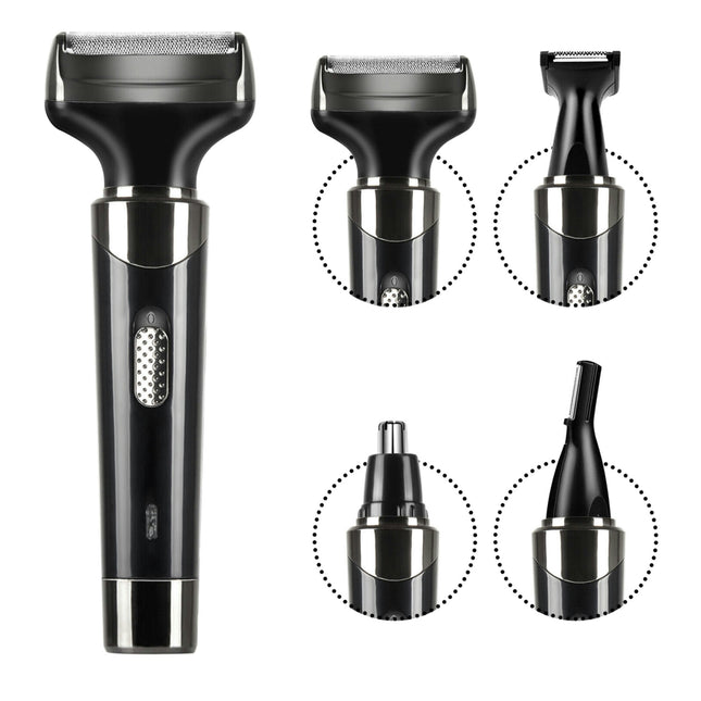 4 In 1 Rechargeable Razor Hair Beard Eyebrow Ear Nose Hairs Sideburn Trimmer Clipper Painless Electric Shaver Remover For Men Women