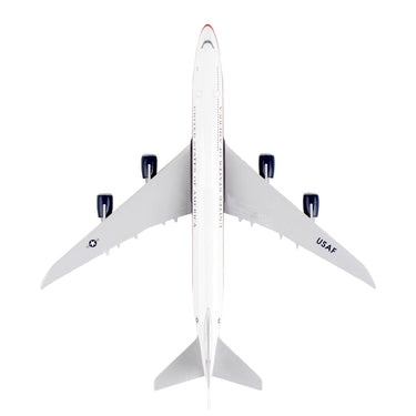 Boeing 747-8i (VC-25B) Commercial Aircraft "Air Force One - United States of America" (30000) White with Red and Blue Stripes (Snap-Fit) 1/200 Plastic Model by Skymarks