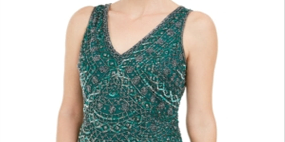 28th & Park Women's Beaded Embroidered Top Green by Steals
