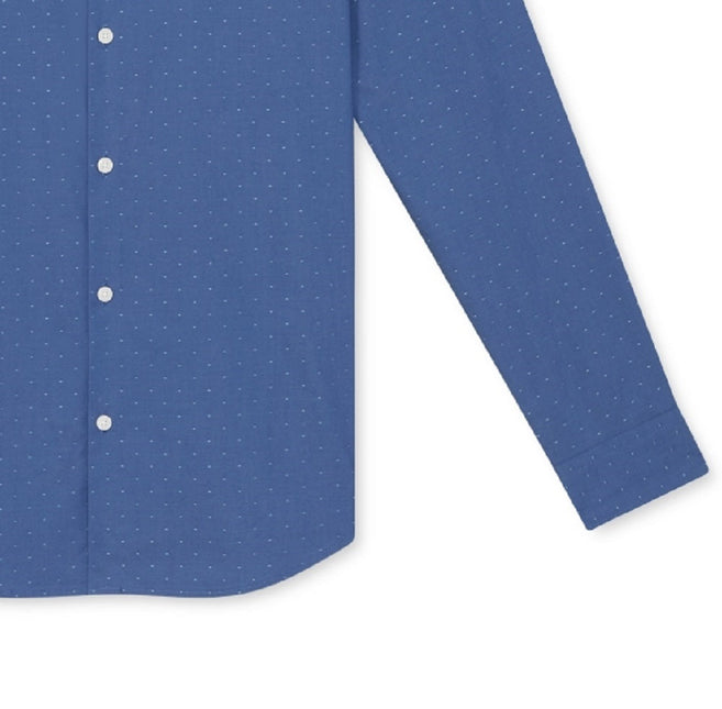 Calvin Klein Men's Regular Fit Stretch Textured Dot Dobby Shirt Blue Size Medium by Steals