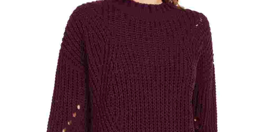 Wynter Women's Pointelle Chenille Sweater Purple by Steals