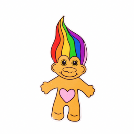 Rainbow Troll 90s 5" Sticker by Quirky Crate