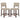 2 Piece Bar Chair Set with Hollowed Back and Rubber Wood Legs-Beige