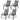 4 Pieces Stackable Patio Dining Chairs Set with Armrest-Gray