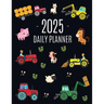 Farm Planner 2025: Cool Daily Agenda for 2025 Scheduler With Tractors & Funny Farm Animals (12 Months) Organizer with Cow, Sheep, Horse,