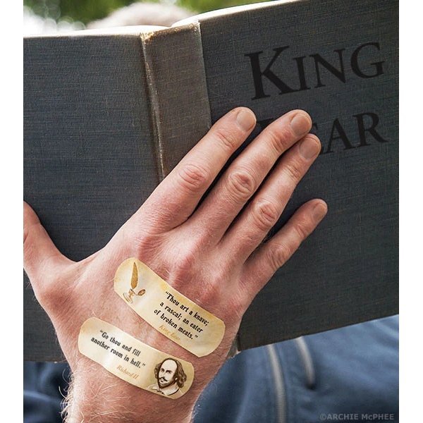 Shakespearean Insult Bandages for Curs, Scoundrels, and Wretches | Funny Bandages in a Metal Tin by The Bullish Store