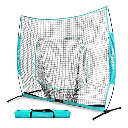 PowerNet 7x7 PRO Portable Pitching Batting Net with One Piece Frame and Carry Bag by Jupiter Gear