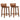 Wood Bar Stools Set of 2 with Solid Back and Seat