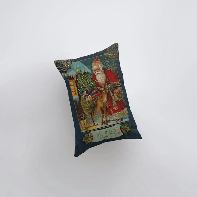 St. Nicholas | 12x18 | Vintage | Christmas Throw Pillow | Rustic Home Décor | Vintage Christmas Décor | Farmhouse Décor | Room Décor by UniikPillows
