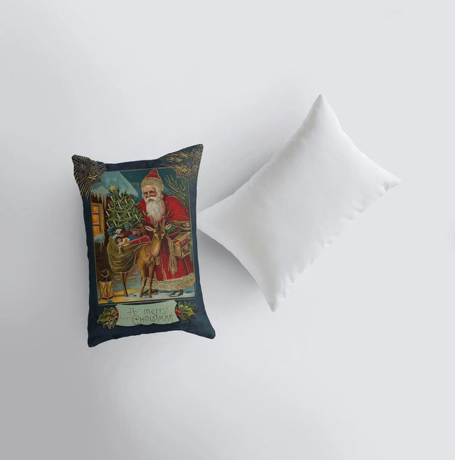 St. Nicholas | 12x18 | Vintage | Christmas Throw Pillow | Rustic Home Décor | Vintage Christmas Décor | Farmhouse Décor | Room Décor by UniikPillows