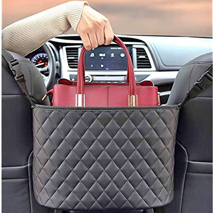 Car Handbag Holder Leather Seat Back Car Organizer for Purse or Bag, Pet Barrier by Js House