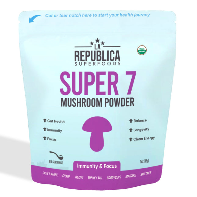 Super 7 Mushroom Extract Powder (3 oz) by La Republica Superfoods