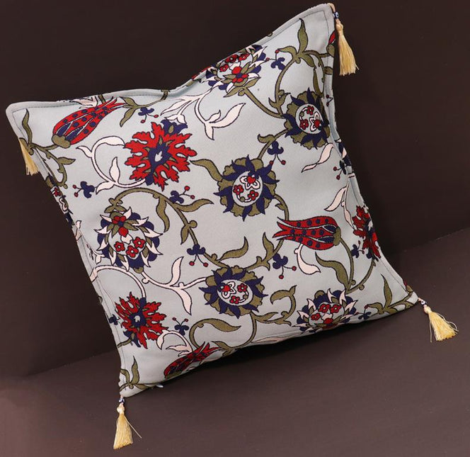 Amelia Mangolia Chenille Turkish Decorative Pillow by Bareens Designer Rugs