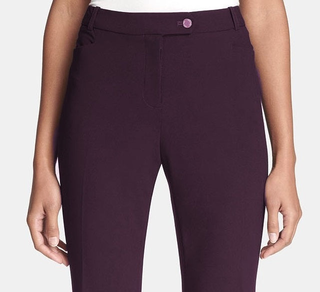 Calvin Klein Women's Modern Fit Trousers Purple Size 4 by Steals