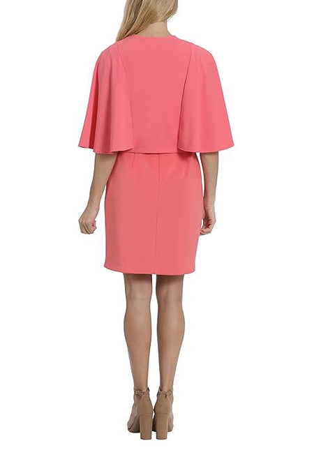 London Times open front flutter sleeve solid capelet cloud crepe by Curated Brands