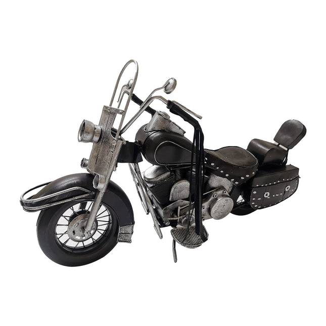 Black Metal Model Motorcycle by Peterson Housewares & Artwares