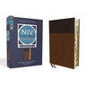 NIV Study Bible, Fully Revised Edition, Large Print, Leathersoft, Brown, Red Letter, Thumb Indexed, Comfort Print