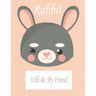 Rabbit Will Be My Friend: Animal Coloring book Great Gift for Kids Boys & Girls, Ages 4-8