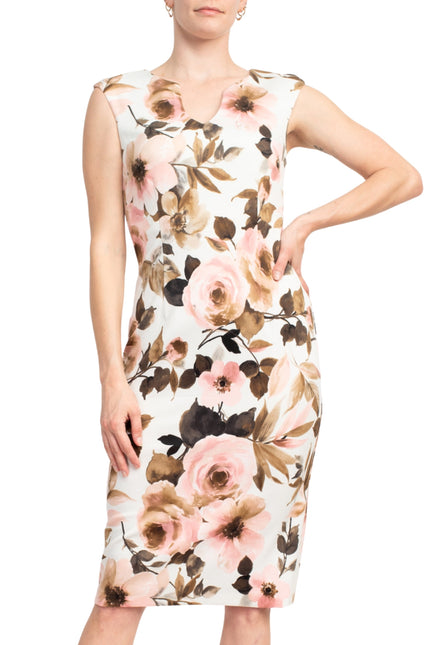 Connected Apparel Floral-Print Chiffon Midi Dress by Curated Brands