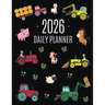 Farm Planner 2026: Cool Daily Agenda for 2026 Scheduler With Tractors & Funny Farm Animals (12 Months) Organizer with Cow, Sheep, Horse, Pig, Llama, F