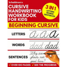 Cursive Handwriting Workbook for Kids: 3-in-1 Writing Practice Book to Master Letters, Words & Sentences